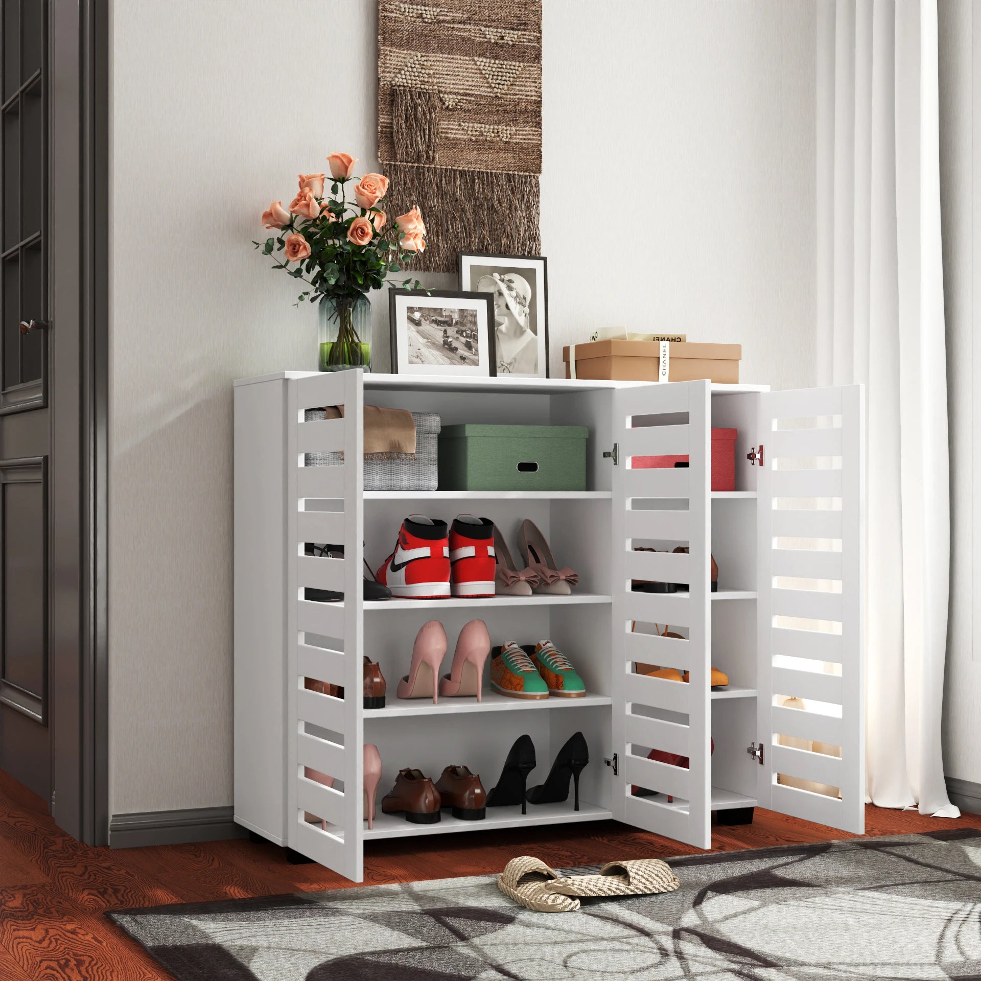 Refined 5-Tier Shoe Cabinet