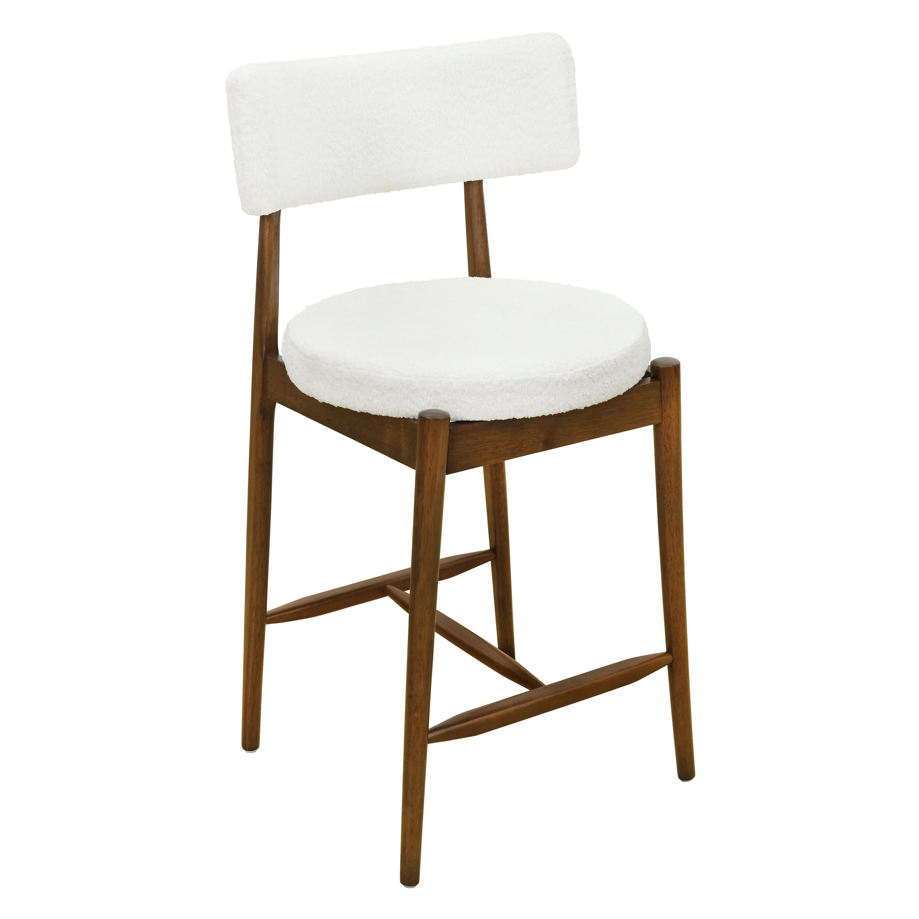 Modern Walnut Counter Stools Set of 2 High Chairs with Backrests for Kitchen Island Breakfast Nook Home Dining Bar Outdoor Use