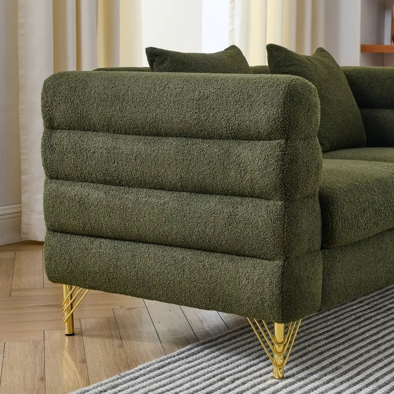 Oversized Two-Seater Chesterfield Velvet Modular Eco-Friendly Sofa Set with Deep Seating for Living Room and Bedroom