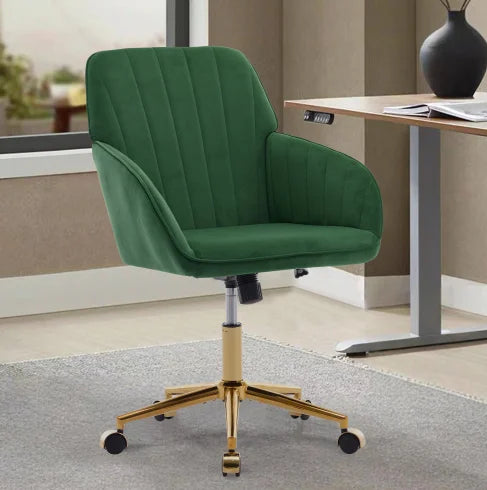 Adjustable Modern Fabric Office Chair Ergonomic Swivel Chair with Metal Base Eco-Friendly Design for Home Bedroom Use
