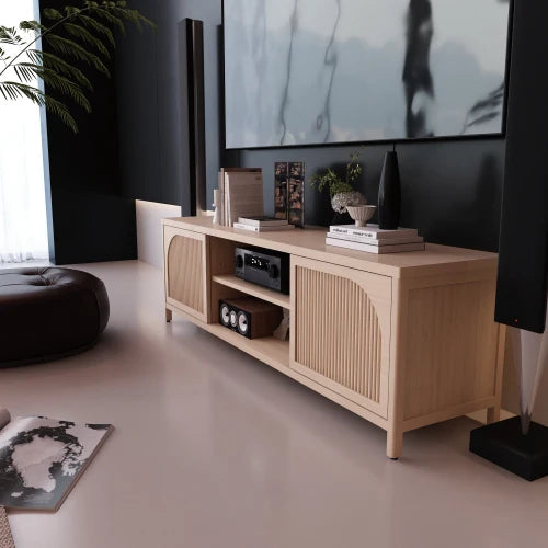 Mid-Century Wood Finish TV Stand