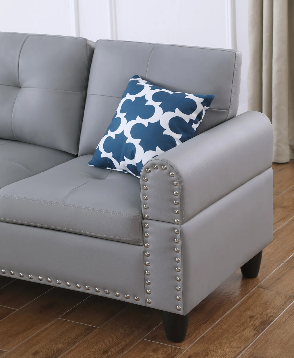 3-Piece L-Shaped Faux Leather Sofa Bed Set with Storage Ottoman Modular Design Eco-Friendly & Durable for Living Room