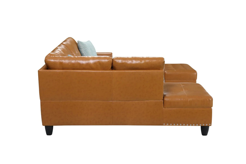 3-Piece L-Shaped Artificial Leather Corner Sofa Bed Set Storage Ottoman Modern Design Eco-Friendly Durable Modular for Hotel