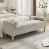 M Hot Sale King Size End of Bed Storage Bench Upholstered Long Corduroy Window Bench Seat with Arms & Pillows for Bedroom