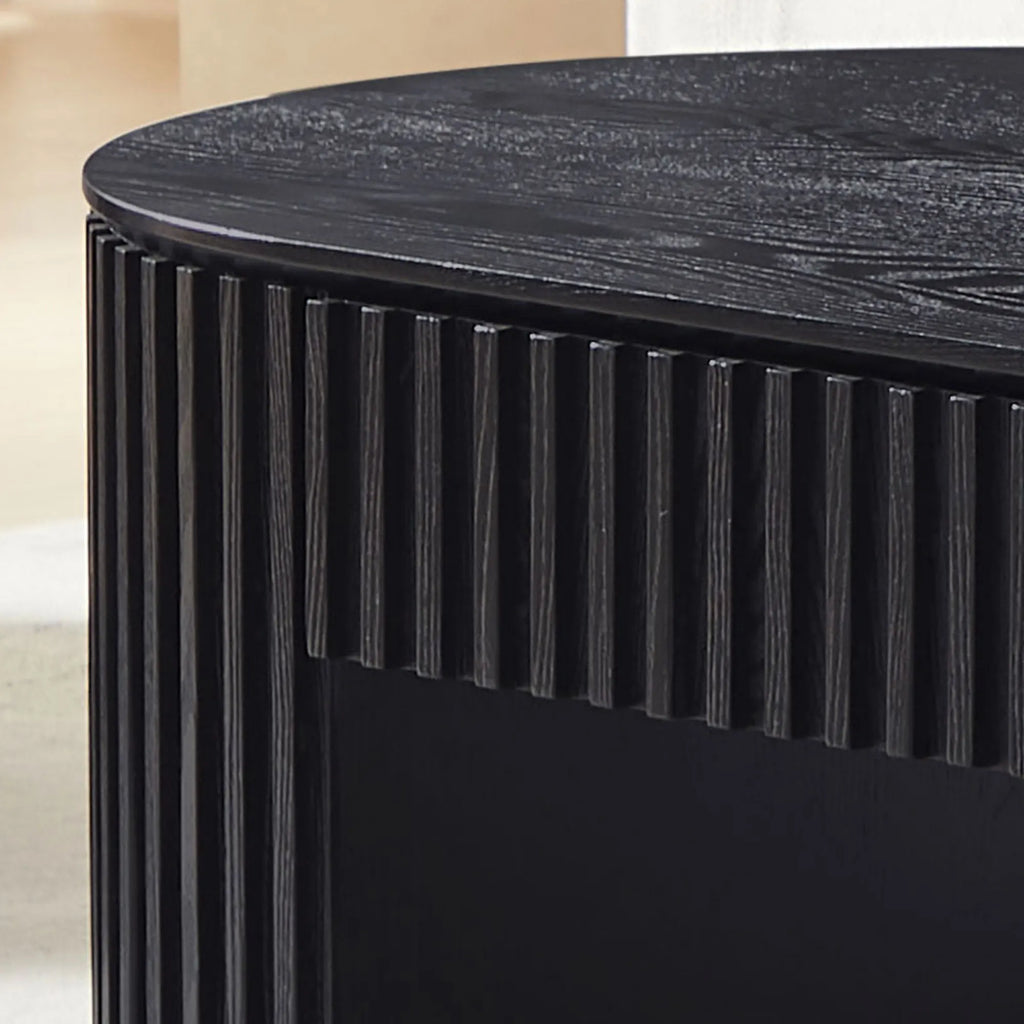 Modern Fluted Oval Coffee Table