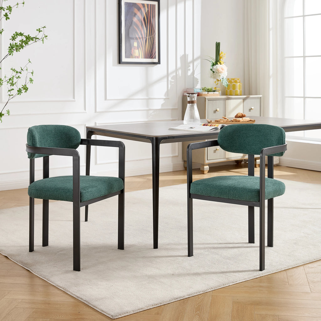 Victorian European Style Metal Frame Modern Luxury Nordic Fine Fabric Beauty Dining Table And Chair