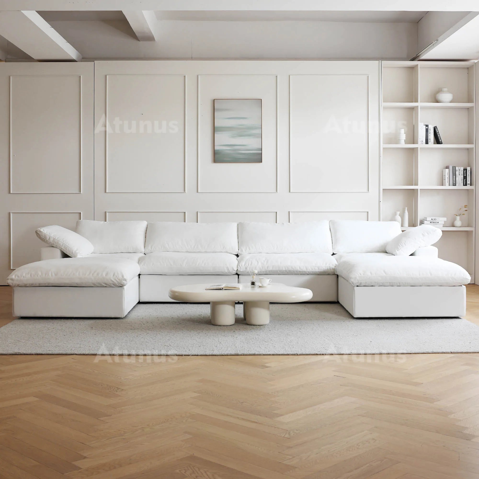 ATUNUS USA in Stock Drop Shipping Modern Sofa Wholesale Living Room Furniture Corduroy Fabric Modular Sectional Couch Sofa Sets