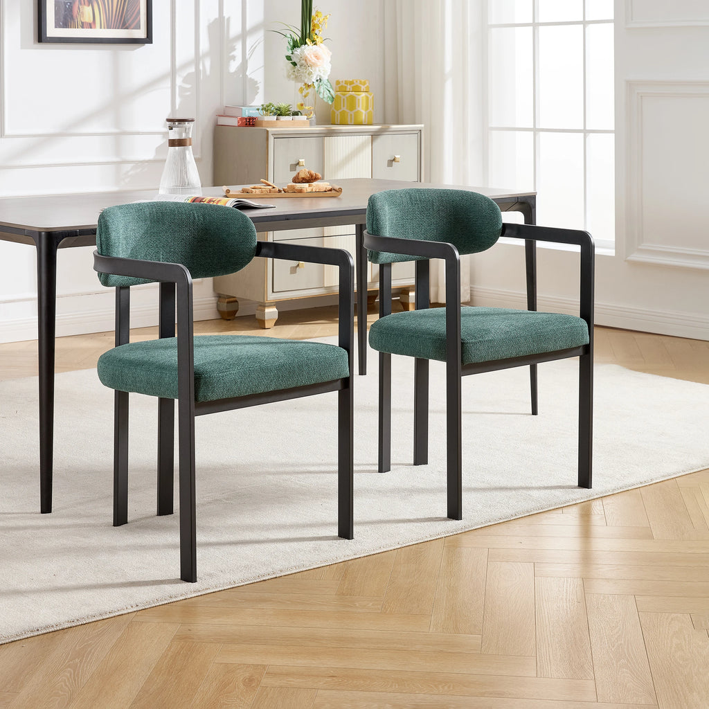 Victorian European Style Metal Frame Modern Luxury Nordic Fine Fabric Beauty Dining Table And Chair