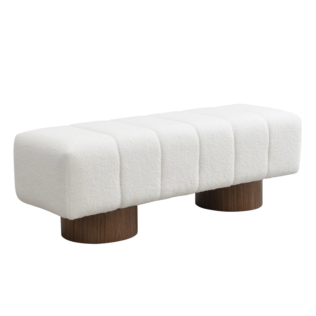 Modern Upholstered Dining Bench for Bedroom Furniture No-Assembly Bench Ottoman for Dining Room Living Room & Bedroom