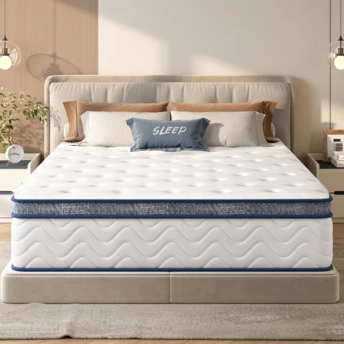 M 12 Inch Queen Size Hybrid Mattress Pocket Spring Coils Memory Foam Bed Mattress Colchon