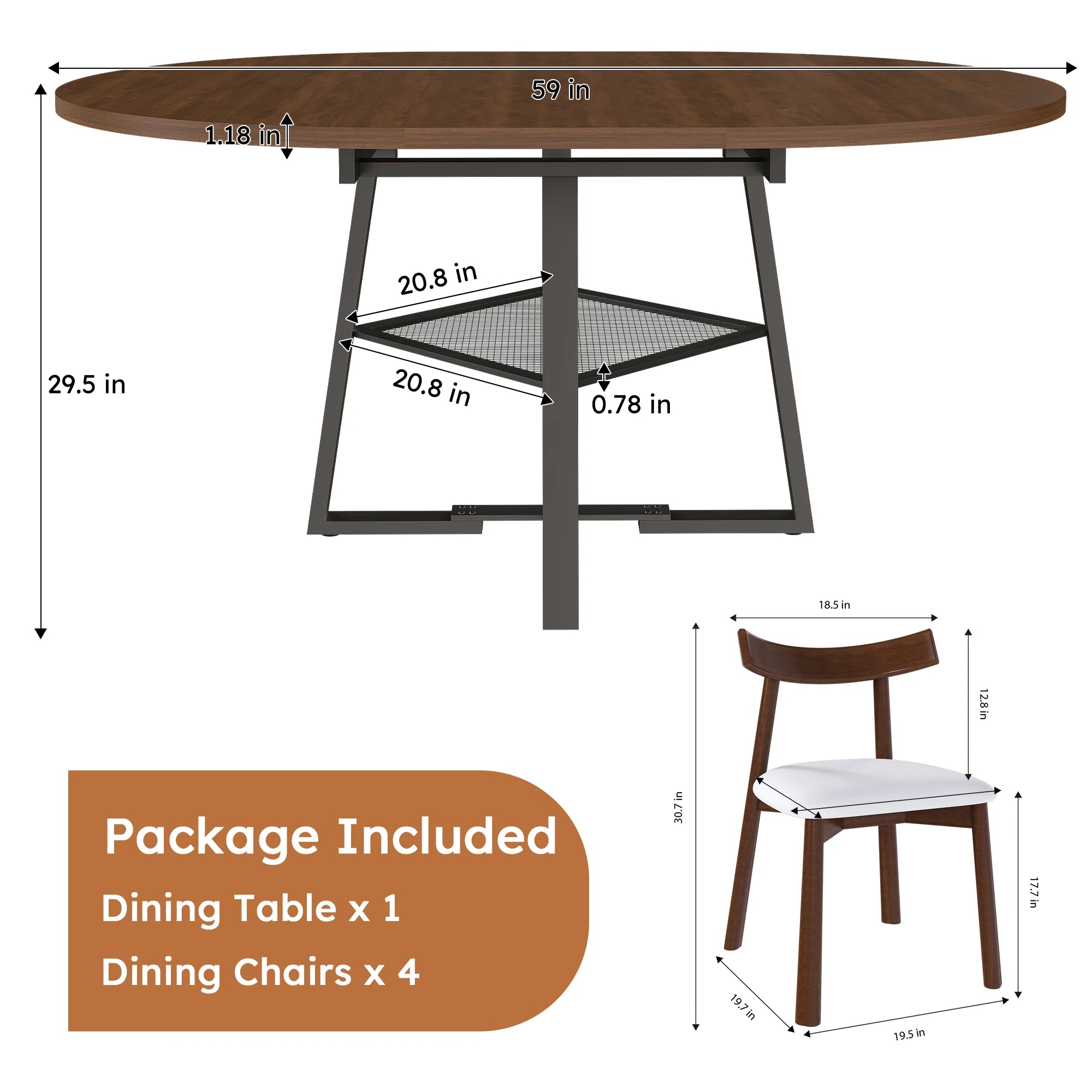 Modern Extendable Dining Table Set