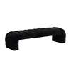 SZ Modern Upholstered Armless Bed Bench Channel Tufted Couch Daybed Chaise Chenille Ottoman FootStool for Living Room Bedroom