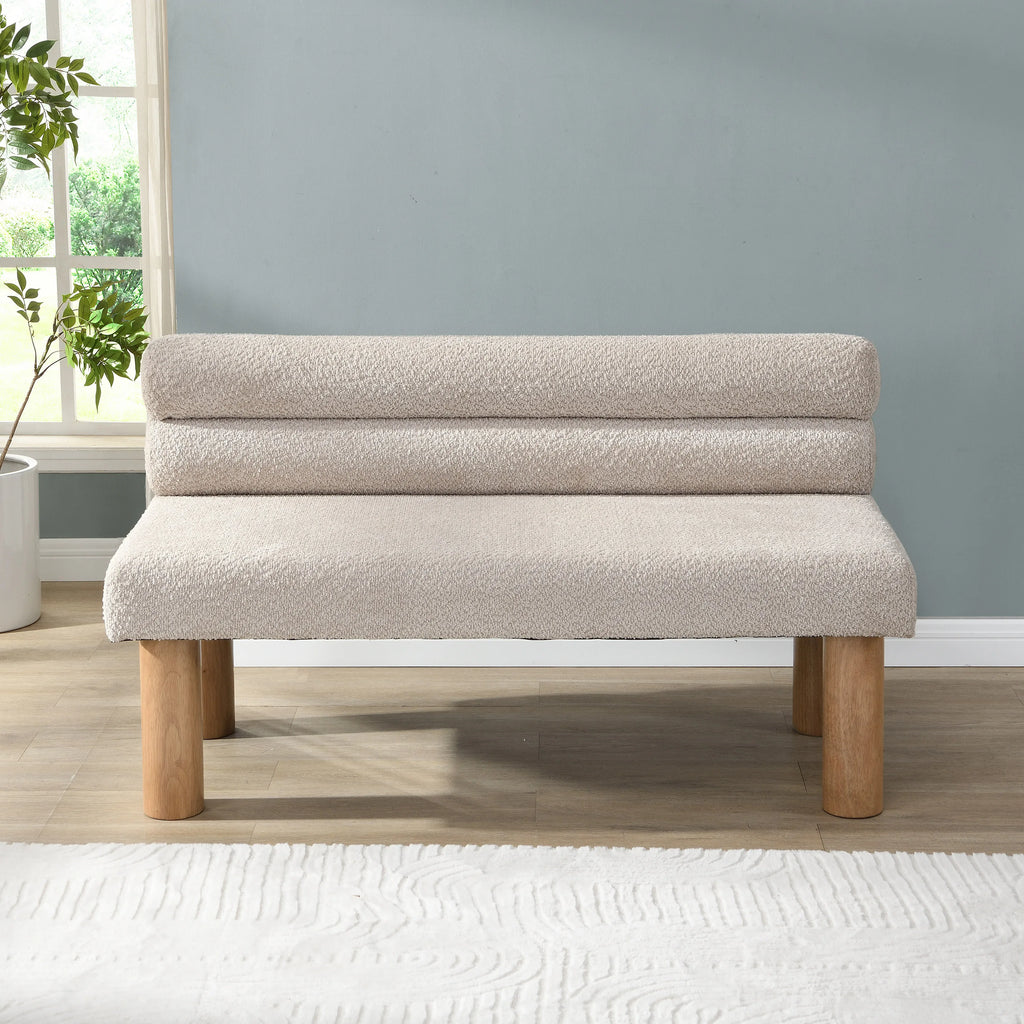 Modern Electric End Bed Entryway Bench Ottoman Dining Room Bedroom Living Room Rubber Wood Legs 300 LBS Support Home Furniture