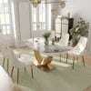 Voxhome US Drop Shipping Home Furniture Modern Luxury Rectangle Dining Table Sintered Stone Marble Texture Top Gold Dinner Table