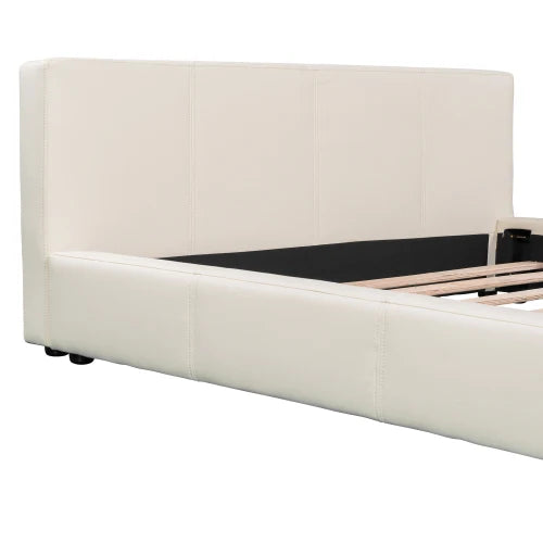 Modern Wood Frame Adjustable Upholstered Bed with Eco-Friendly Teak Queen Size Plywood Panel Design for Bedroom