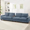 Modern Corduroy Sofa Couch USB Ports Hidden Storage Arms Flip-Top Cup Holders Reclining Feature for Bedroom Living Room