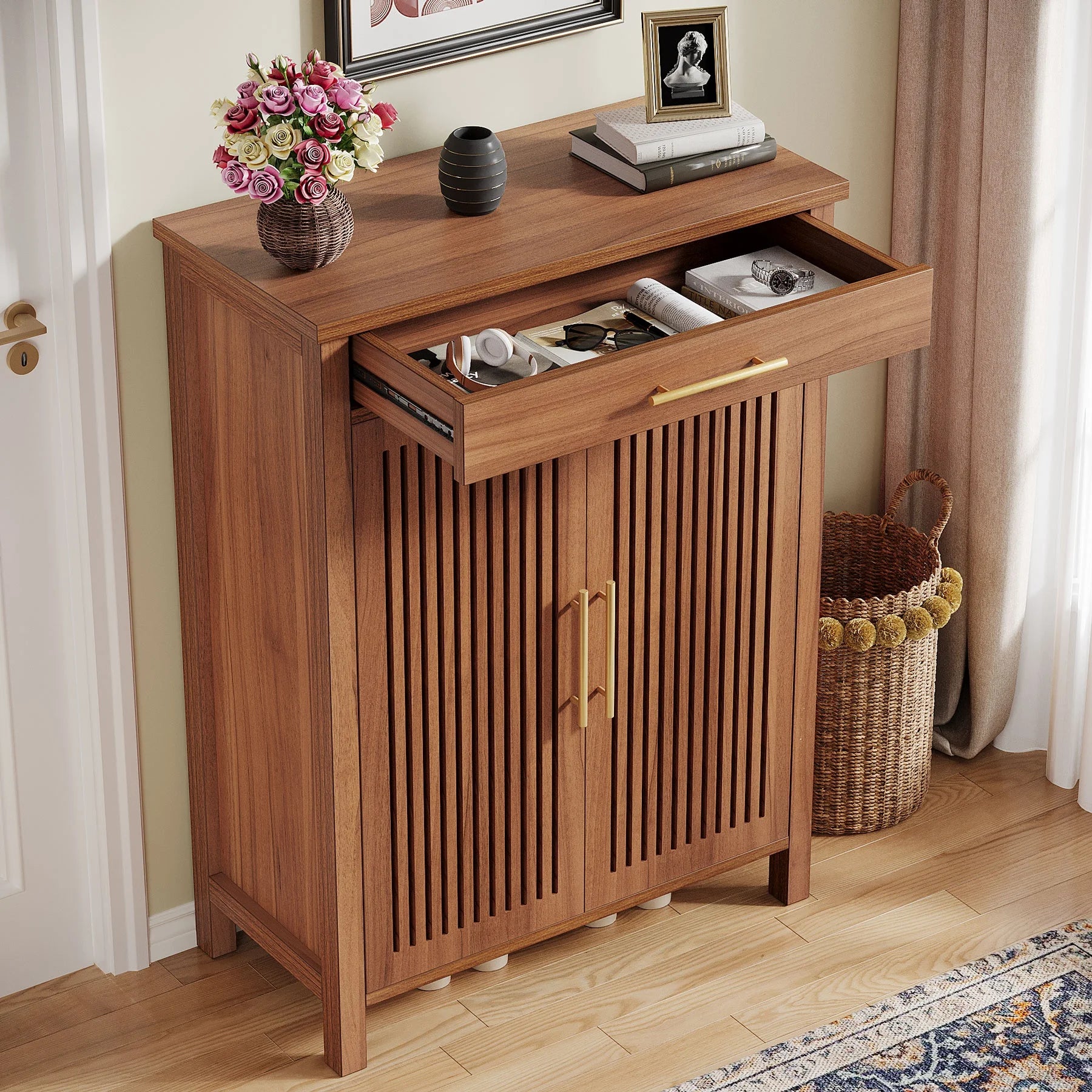 Farmhouse 5-Tier Shoe Cabinet