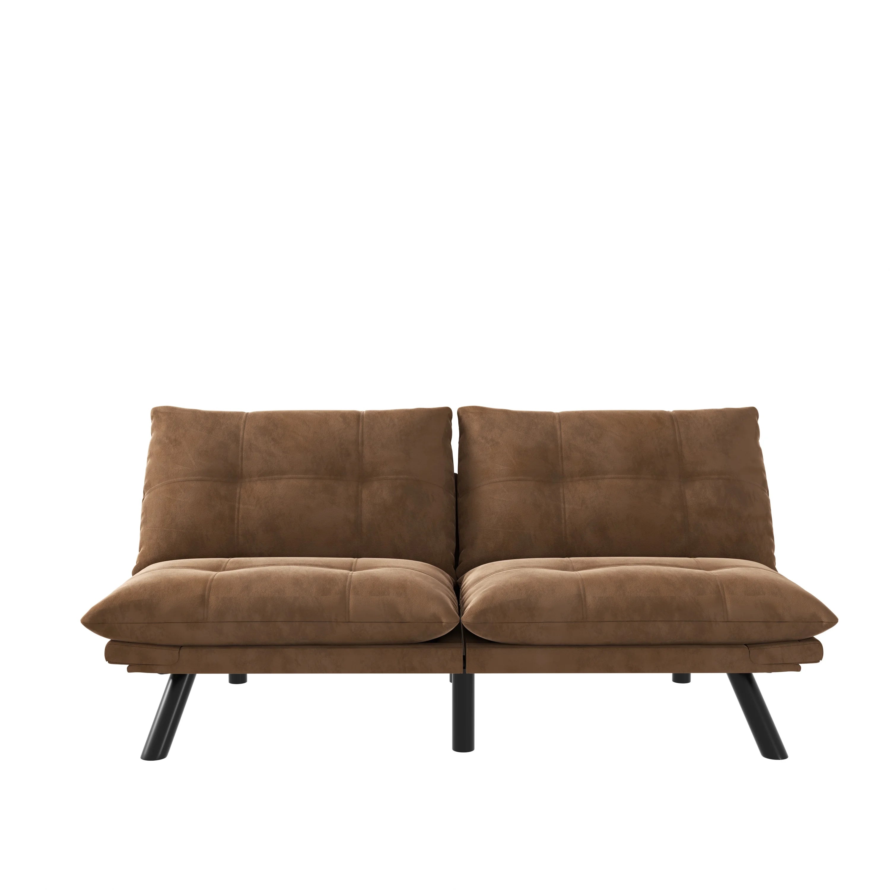 Convertible Folding Sofa Bed 2-Seater Modern Upholstered Sleeper Adjustable Armrests Backrest Space-Saving Twin Apartment