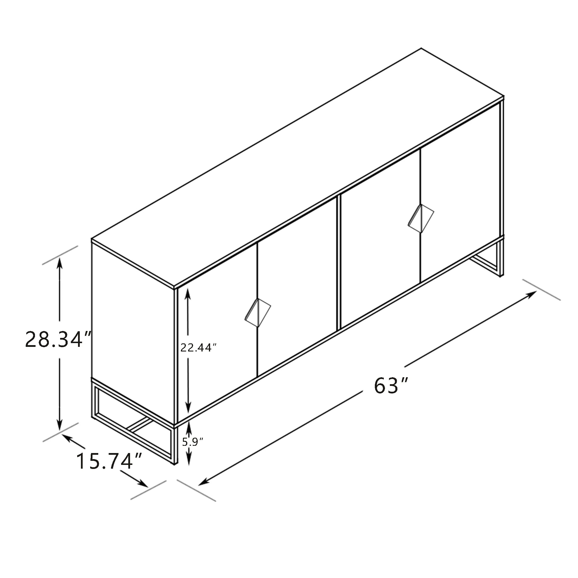 Modern Solid Wood Sideboard