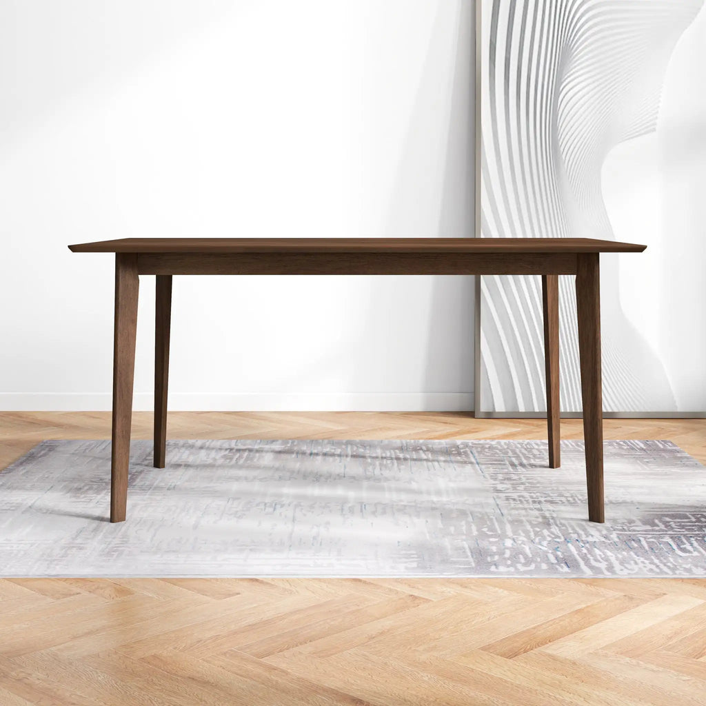 Carlos Solid Wood Dining Table with Long Chair Waterproof & Lightweight for Small Rental