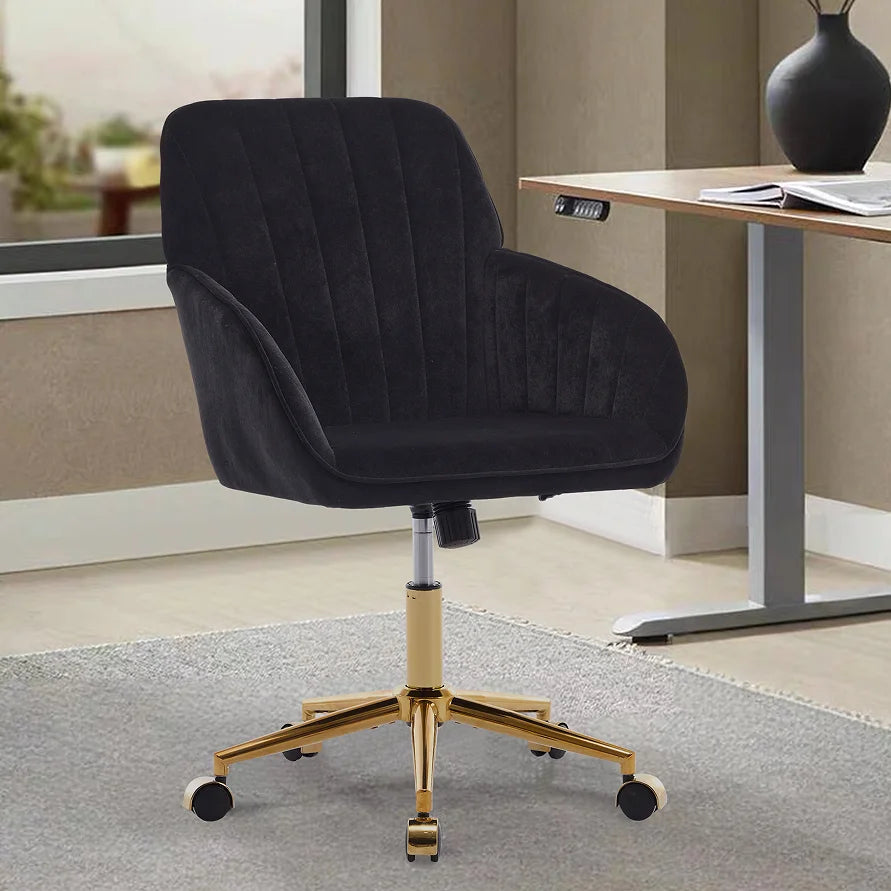 Adjustable Modern Fabric Office Chair Ergonomic Swivel Chair with Metal Base Eco-Friendly Design for Home Bedroom Use