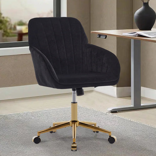 Adjustable Modern Fabric Office Chair Ergonomic Swivel Chair with Metal Base Eco-Friendly Design for Home Bedroom Use