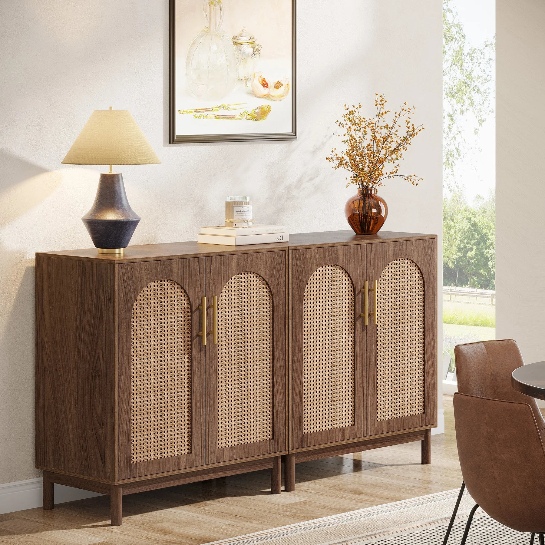 Rustic Rattan Sideboard