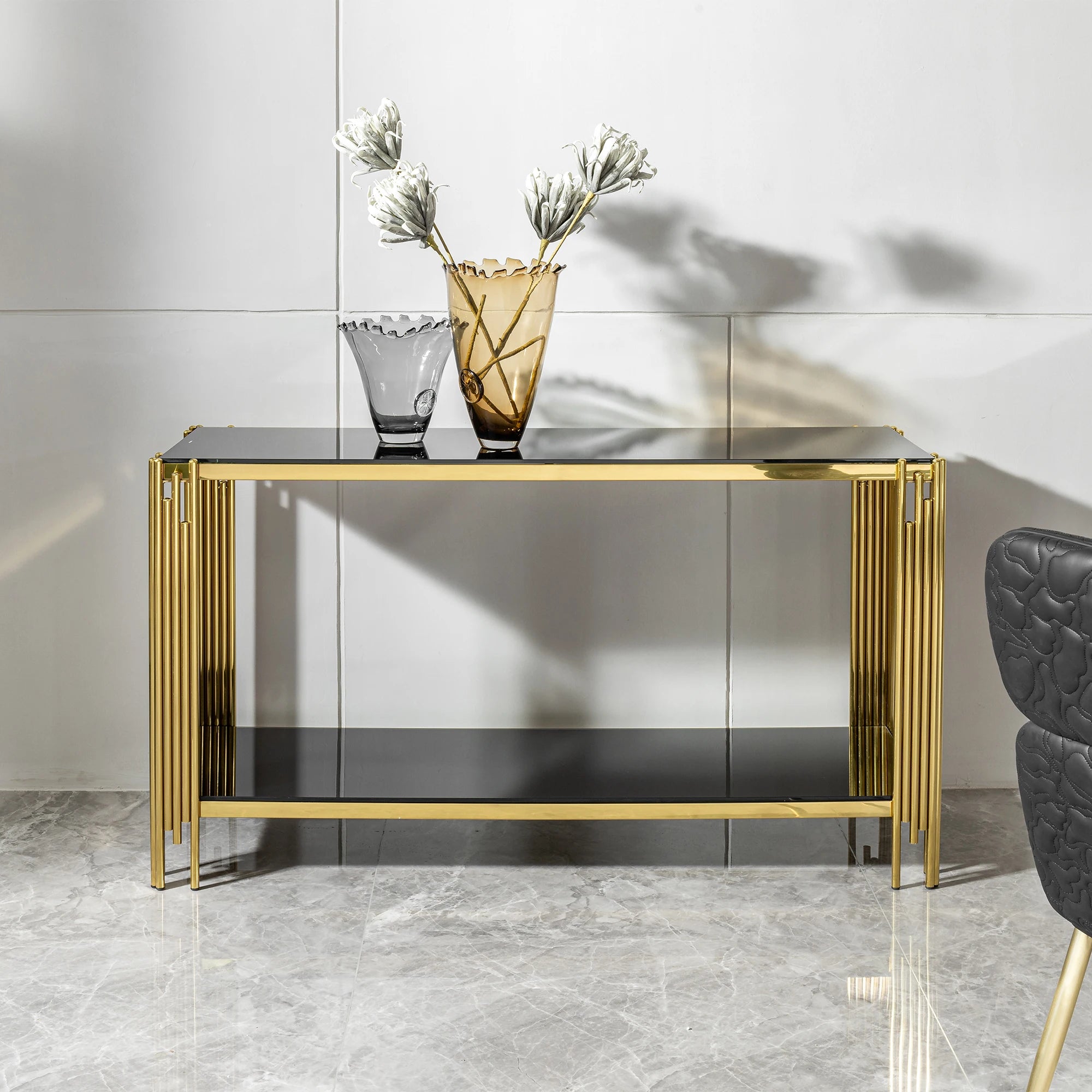 Wholesale Table Console Luxury Gold Stainless Steel Hallway Table Living Room Furniture