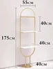 Store Multi-layer Shop Furniture Metal Display Stand Glossy Stainless Steel Gold Shoe Bag Display Rack Display Shelf