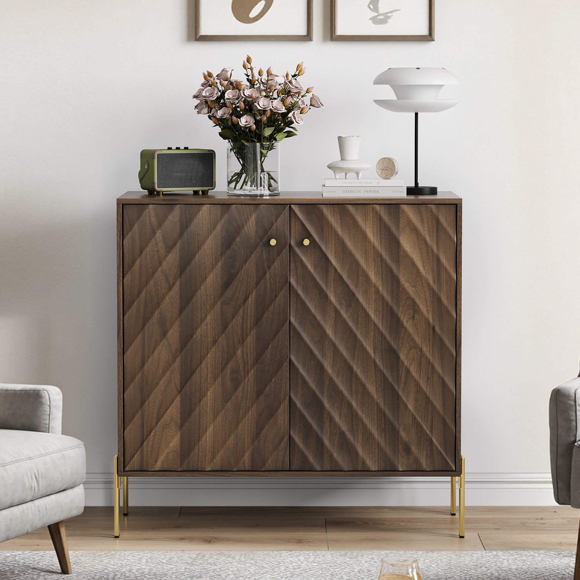 Modern Textured Sideboard Cabinet