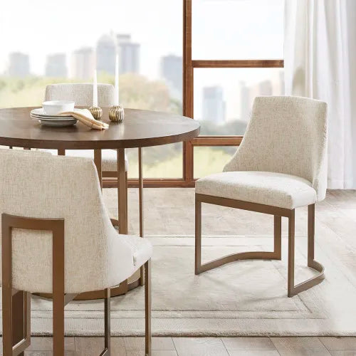 Antique Gold Upholstered Dining Chairs