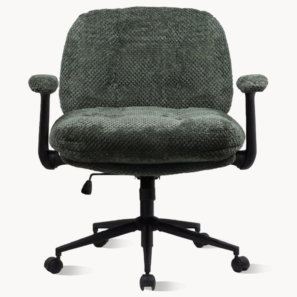 Free Shipping Modern Thick Cushion Wide Seat Flip-Arms Criss-Cross Home Office Bedroom Cross-Legged Fabric Office Chair