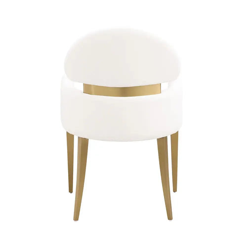 2pc Modern Convertible Arms Chairs Stainless Steel Gold Matte Finish Fabric Dining Room Furniture White Home Office & Hotel Use