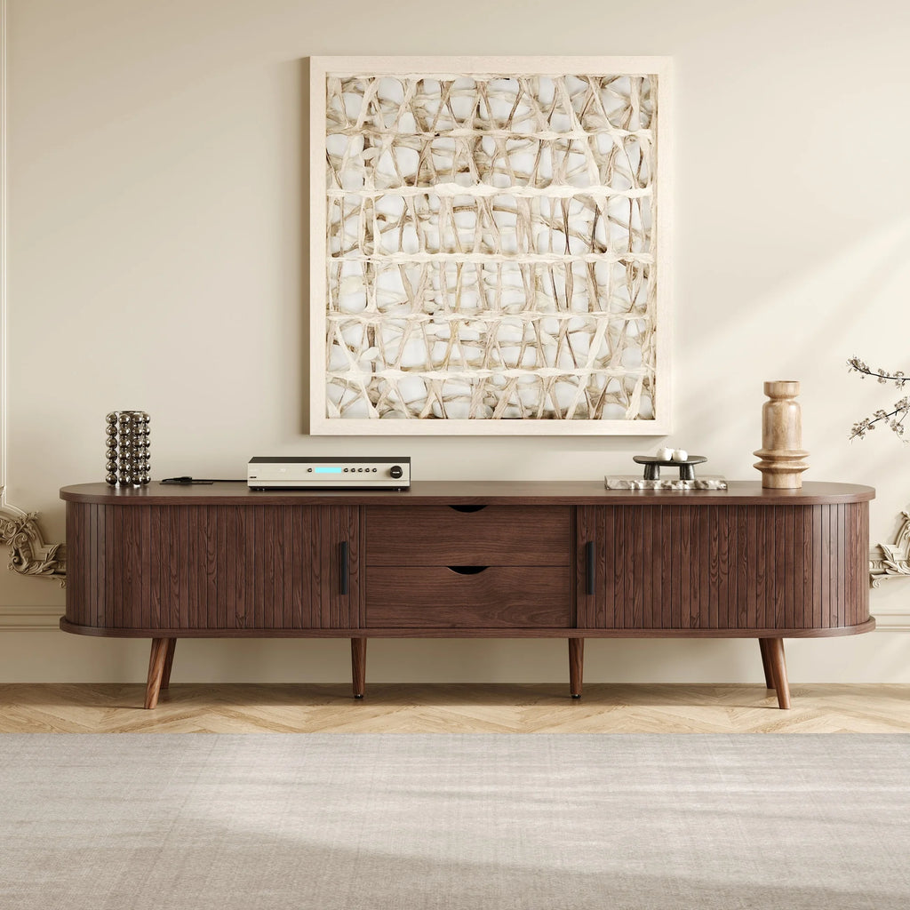 Mid-Century Tambour TV Stand