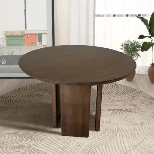 Modern Alden Round Solid Wood Eco-Friendly Durable Dining Table for Living Room Bedroom Kitchen