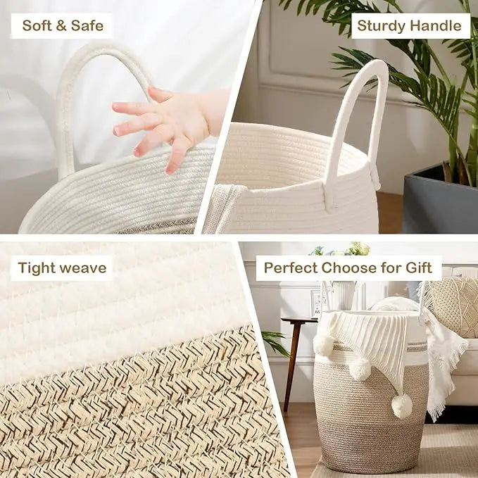 Woven Cotton Rope Laundry Hamper