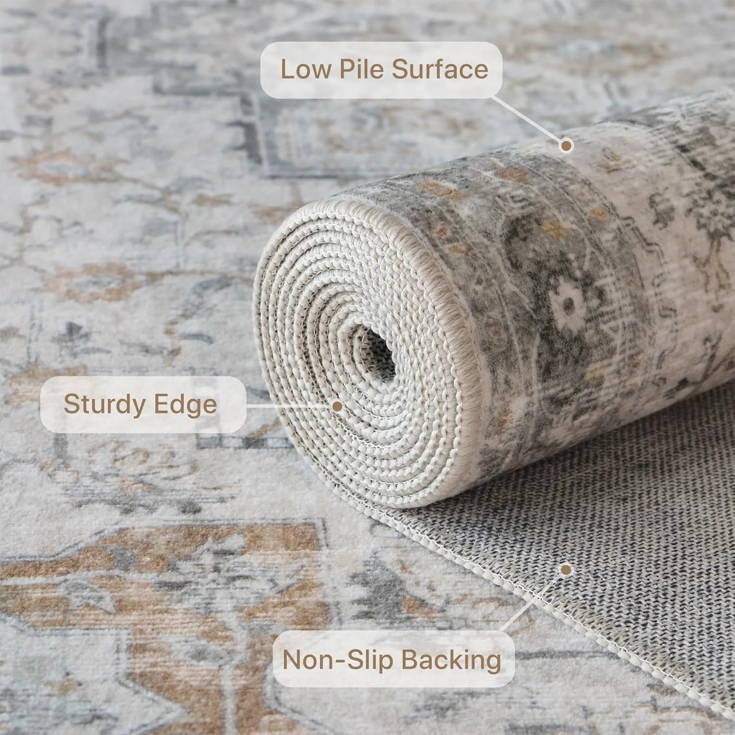 Vintage Washable Area Rug