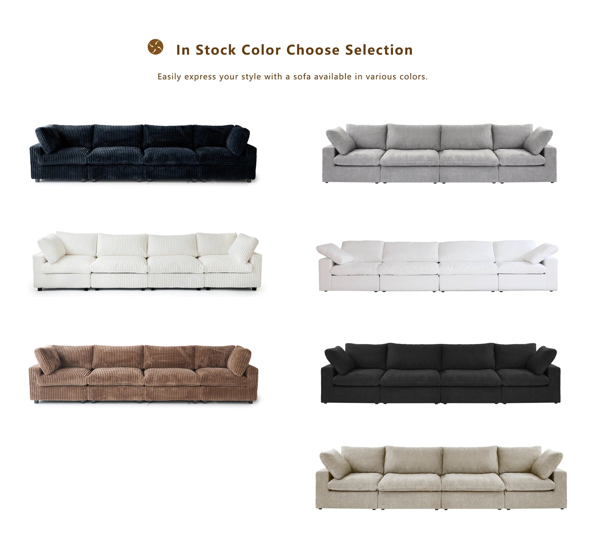 ATUNUS USA in Stock Drop Shipping Modern Sofa Living Room Furniture Nordic Black White Grey Modular Sectional Couch Sofa Sets