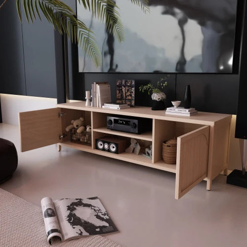 Mid-Century Wood Finish TV Stand