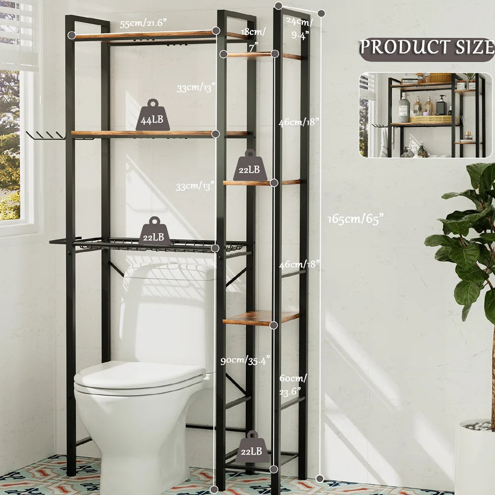 Elevated Over-Toilet Storage Rack