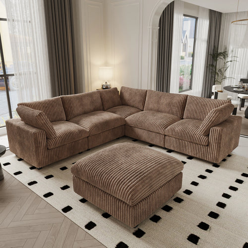 ATUNUS US in Stock Drop Shipping Sofa American Classic Living Room Furniture Corduroy Modular Sectional Couch Sofa Sets