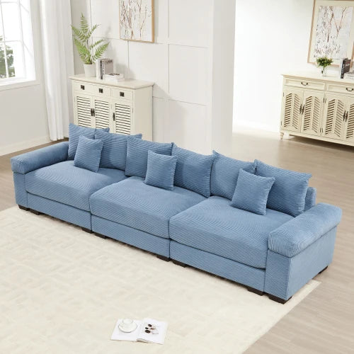 Oversized Cloud Modular Sectional Couch Set Convertible Square Shape Villa Extra-Wide Armrests with Ottoman Modern Design
