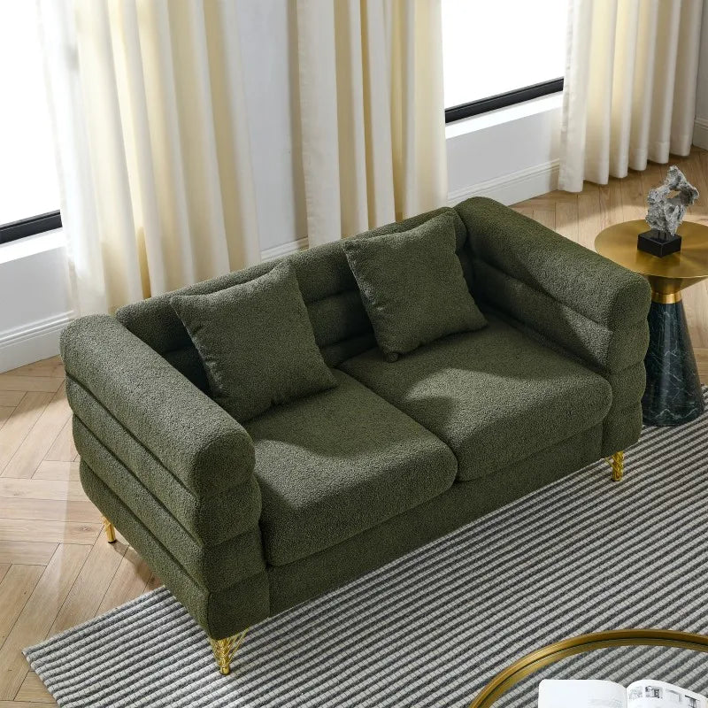 Oversized Two-Seater Chesterfield Velvet Modular Eco-Friendly Sofa Set with Deep Seating for Living Room and Bedroom