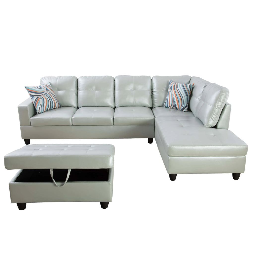 Latest Luxury Grey Leather Sectional Couches Reclining Fabric Home Furniture with Chenille Cover Modern Designs for Living Room