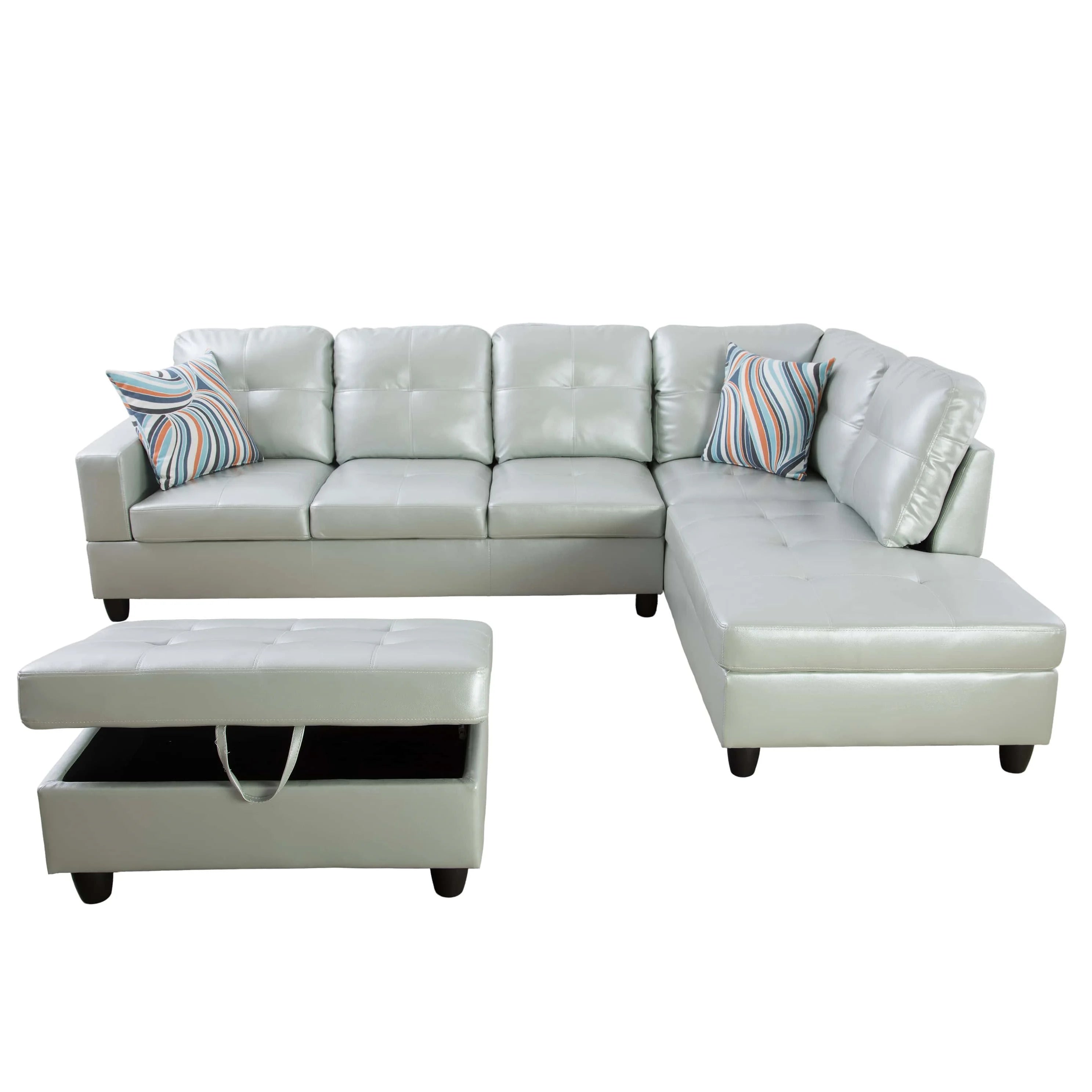 Latest Luxury Grey Leather Sectional Couches Reclining Fabric Home Furniture with Chenille Cover Modern Designs for Living Room