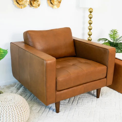 Mid-Century Leather Lounge Chair