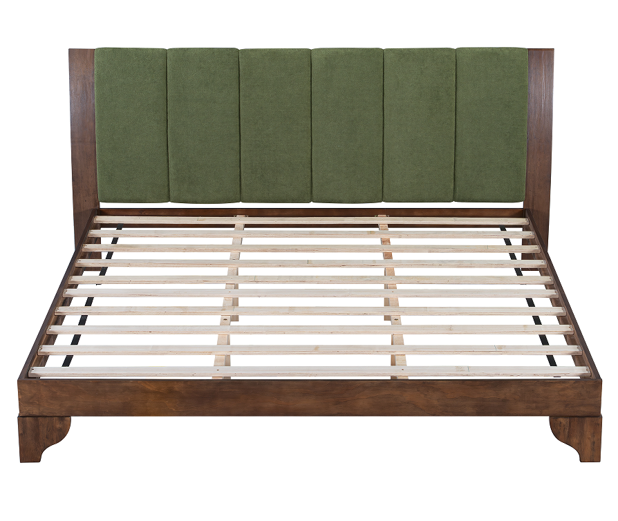 Mid-Century Upholstered Bed Frame