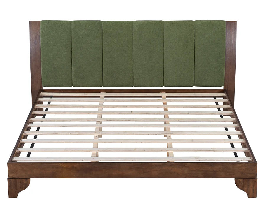Mid-Century Upholstered Bed Frame