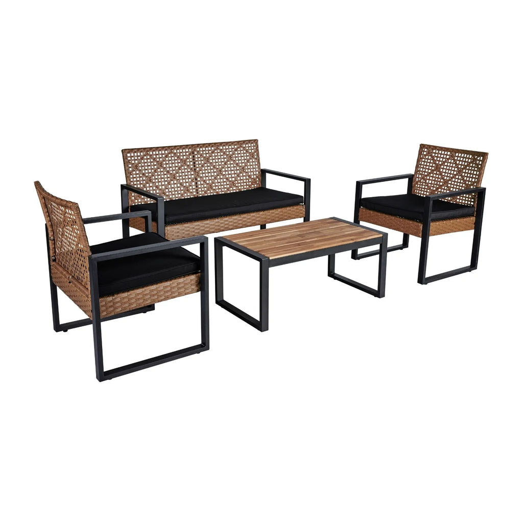 Modern Wicker Patio Conversation Set