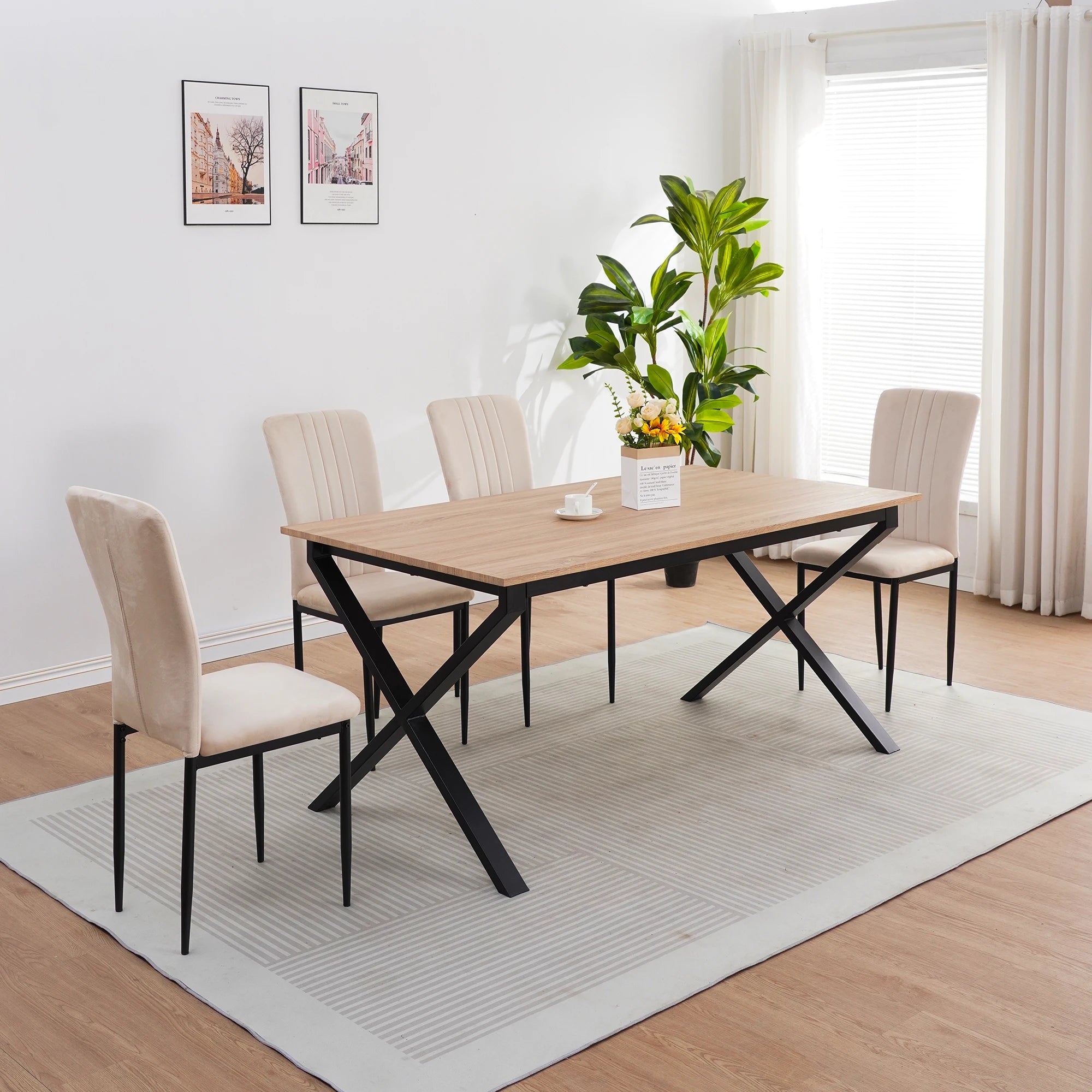 Modern Velvet Dining Chair Set